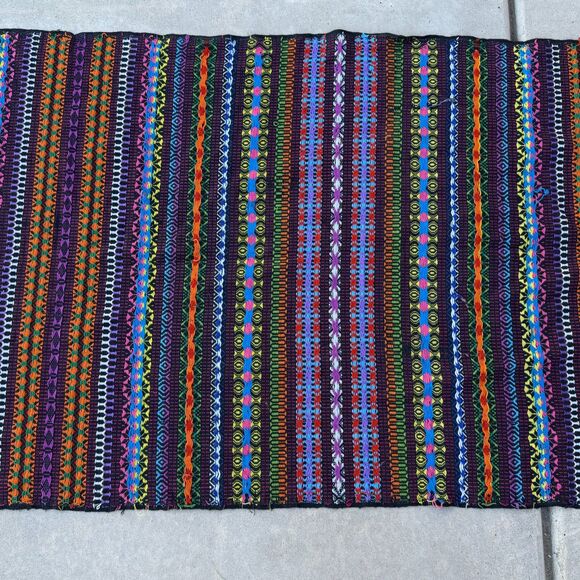 Rectangle Table Runner Tablecloth 34x110 Colorful Woven Thanksgiving Tablescape - Picture 9 of 12